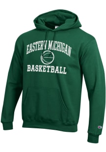 Champion Eastern Michigan Eagles Mens Green Basketball Icon Powerblend Long Sleeve Hoodie