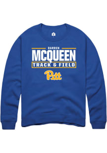 Darren McQueen Pitt Panthers Mens Blue NIL Stacked Box Player Crew