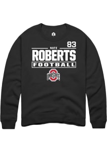 Nate Roberts  Rally Ohio State Buckeyes Mens Black Football NIL Stacked Box Long Sleeve Crew Sweat..