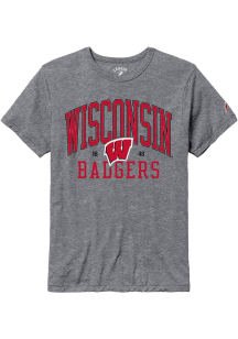 Wisconsin Badgers Grey All American Oversized Number One Short Sleeve T Shirt