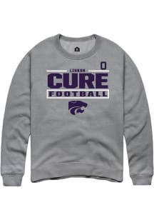 Linkon Cure K-State Wildcats Mens Graphite Football NIL Stacked Box Player Crew