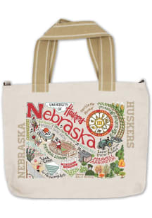 Nebraska Cornhuskers White 14x18 Canvas Tote