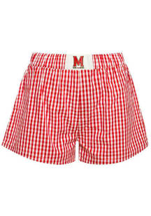 Hype and Vice Maryland Terrapins Womens Red Gingham Shorts