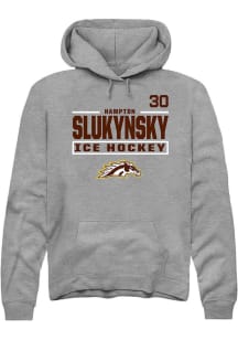 Hampton Slukynsky Western Michigan Broncos Mens Grey NIL Stacked Box Player Hood