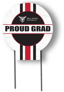 Ball State Cardinals KH Sports Fan Grad graduation graphic Yard Sign - White