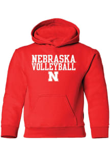 Summit Sportswear Nebraska Cornhuskers Youth Red Volleyball Long Sleeve Hoodie