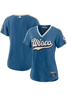 Nike Milwaukee Brewers Womens Blue City Connect 2.0 Limited Baseball Jersey