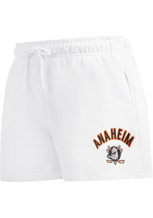 Pro Standard Anaheim Ducks Womens White Classic Chenille Shorts