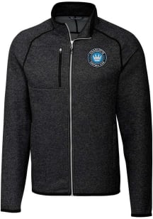 Cutter and Buck Charlotte FC Mens Charcoal Mainsail Medium Weight Jacket