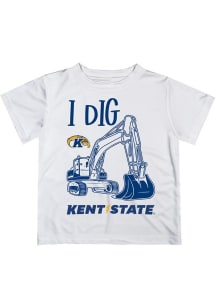 Vive La Fete Kent State Golden Flashes Toddler White Excavator Short Sleeve T-Shirt