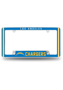 Los Angeles Chargers Classic All Over Chrome License Plate Frame - White