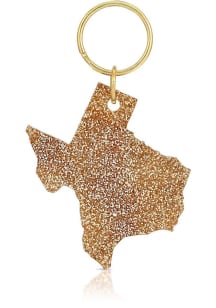 Texas Fun, Glittery Keychain Keychain - Gold