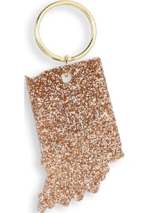 Indiana Glitter State Keychain - Gold