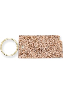 Kansas Glitter State Keychain - Gold