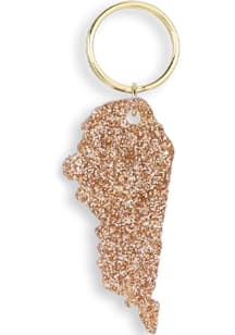 Kentucky Glitter State Keychain - Gold