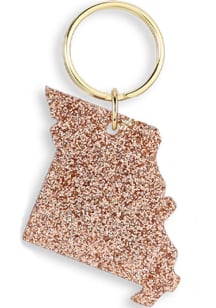 Missouri Glitter State Keychain - Gold