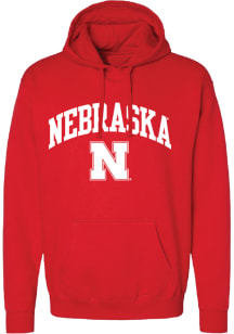 Summit Sportswear Nebraska Cornhuskers Mens Red Arch Mascot Long Sleeve Hoodie