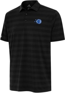 Antigua Orlando Magic Mens Black Tunnel Short Sleeve Polo