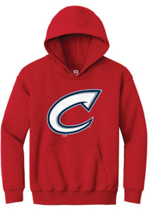 Summit Sportswear Columbus Clippers Youth Red Primary Logo Long Sleeve Hoodie