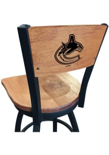 Vancouver Canucks Maple Seat Maple Back Swivel Pub Stool - Brown