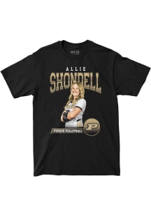 Allie Shondell Purdue Boilermakers Youth Black Cartoon Tee Fashion Player Tee