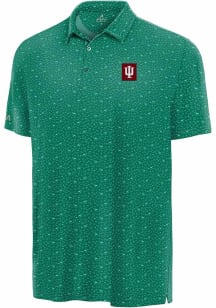 Antigua Indiana Hoosiers Mens Green Alternate Luckey Run Short Sleeve Polo