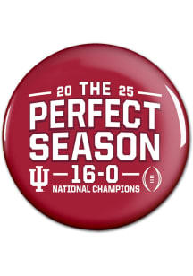 Indiana Hoosiers 2025 Football Perfect Season Nat Champ Button - Crimson