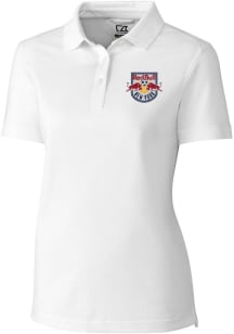 Cutter and Buck New York Red Bulls Womens White Advantage Short Sleeve Polo Shirt
