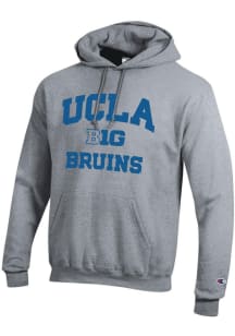 Champion UCLA Bruins Mens Grey Big Ten Powerblend Long Sleeve Hoodie