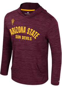 Colosseum Arizona State Sun Devils Mens Maroon Consistency Long Sleeve Lightweight Hoodie