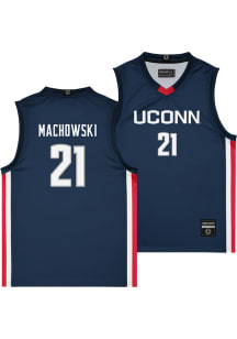 Nils Machowski  Campus Ink UConn Huskies Youth NIL Navy Blue Basketball Jersey