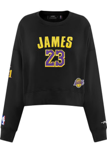LeBron James Los Angeles Lakers Womens Black Classic Player Player Crew