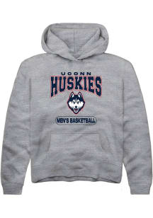 Summit Sportswear UConn Huskies Youth Graphite Men's Basketball Long Sleeve Hoodie