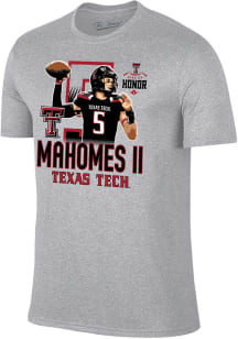 Patrick Mahomes Texas Tech Red Raiders Grey Player Caricature Short Sleeve Player T Shirt