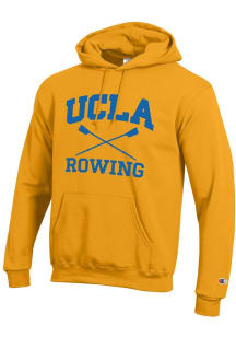 Champion UCLA Bruins Mens Gold Rowing Icon Powerblend Long Sleeve Hoodie