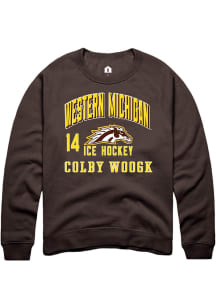 Colby Woogk Western Michigan Broncos Mens Brown NIL Arch Logo Player Crew
