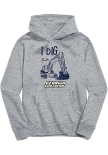 Vive La Fete Georgia Southern Eagles Youth Grey Excavator Long Sleeve Hoodie