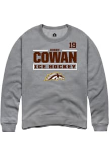 Bobby Cowan Western Michigan Broncos Mens Grey NIL Stacked Box Player Crew