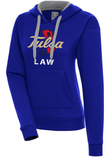 Antigua Tulsa Golden Hurricane Womens Royal Blue Tulsa Law Victory Hooded Sweatshirt