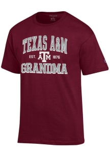Champion Texas A&M Aggies Maroon Est. Date Grandma Jersey Short Sleeve T Shirt