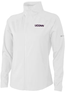 Columbia UConn Huskies Womens White Fairway Friends Light Weight Jacket