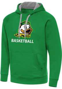 Antigua Oregon Ducks Mens Green Basketball Victory Long Sleeve Hoodie