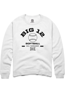 Summit Sportswear Big 12 Mens White 2026 Softball Championship Long Sleeve Crew Sweatshirt