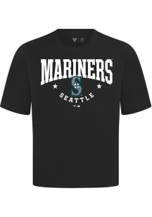 Levelwear Seattle Mariners Black Signature Knit Archway Short Sleeve Fashion T Shirt