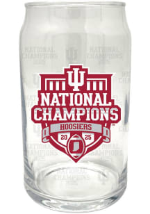 Indiana Hoosiers CFP National Champions 2025 16oz Repeat Design Glass Can Pint Glass - White
