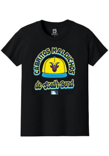 Summit Sportswear South Bend Cubs Youth Black Circle Cap Copa Short Sleeve T-Shirt