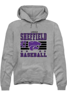Lincoln Sheffield  Rally K-State Wildcats Mens Grey NIL Striped Long Sleeve Hoodie