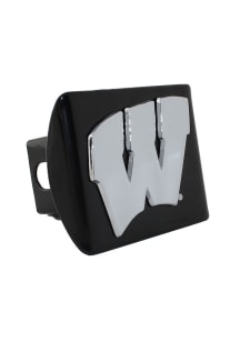 Wisconsin Badgers Metal Chrome Logo Car Accessory Hitch Cover