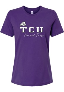 Summit Sportswear TCU Horned Frogs Womens Purple Rhinestone Team Short Sleeve T-Shirt
