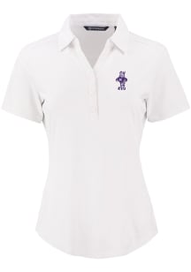 Cutter and Buck K-State Wildcats Womens White Vintage Forge Eco Polo Short Sleeve Polo Shirt